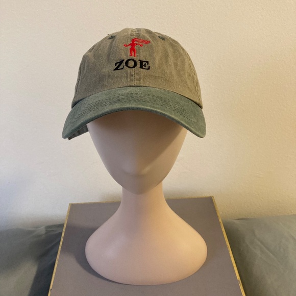 ZOE Cap Olive Green Embroidered with Red Design Streetwear - Picture 6 of 16